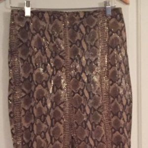 Leather Snake Skin Print Pant